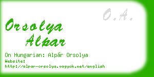 orsolya alpar business card
