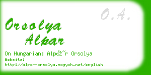 orsolya alpar business card